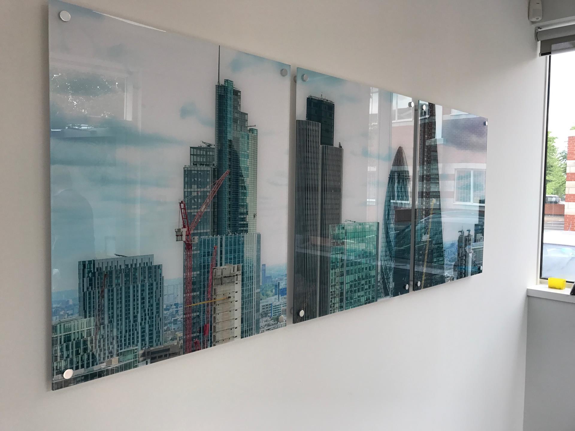 Activereach London skyline acrylic wall panels