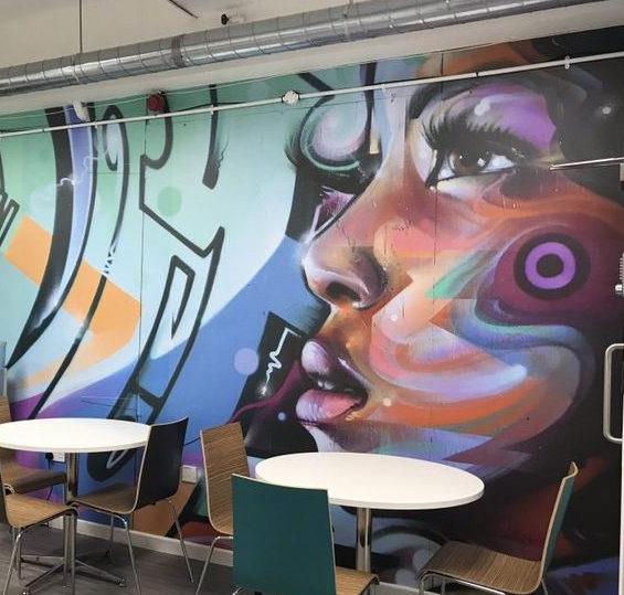Large Full-colour Graffiti Print Applied to a Breakout Area in London