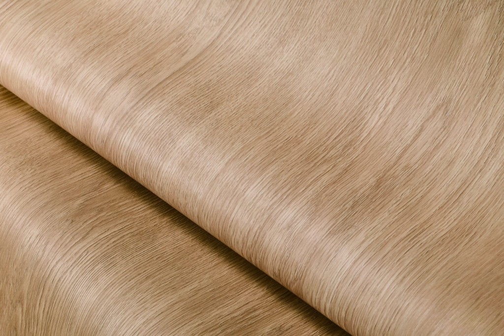 Close-up of architectural woodgrain wrap film texture