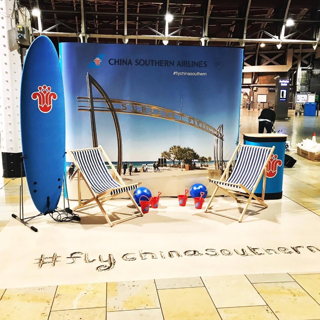 China Southern Airlines Surfers Paradise experiential stand at Heathrow