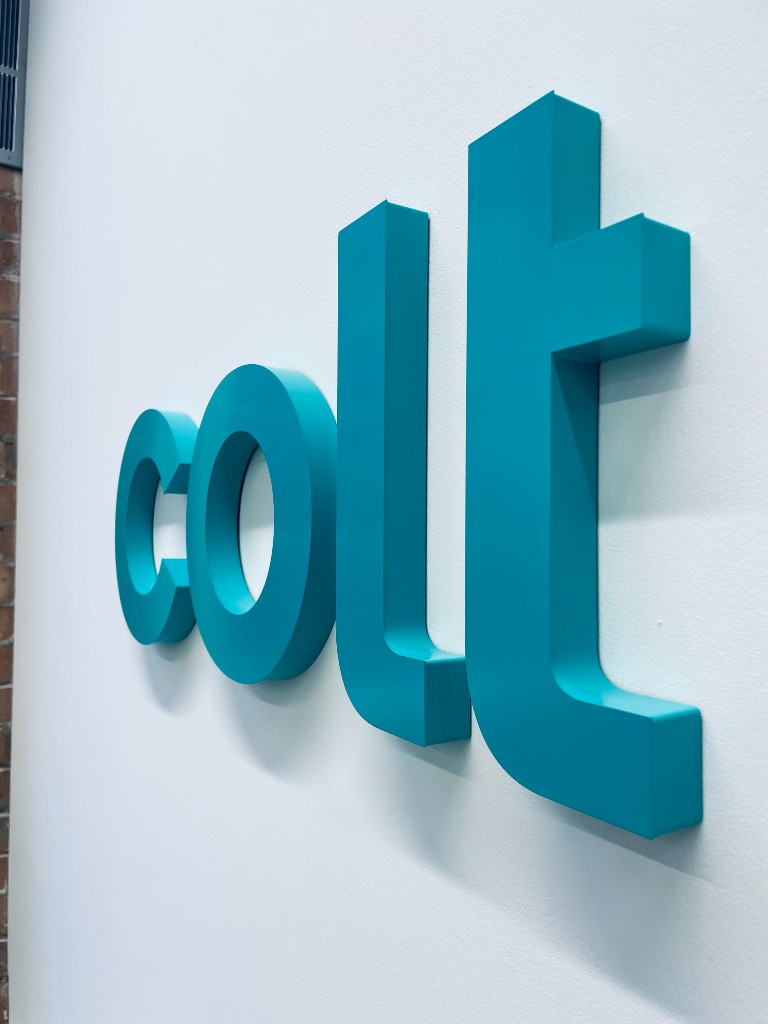 Colt built-up teal 3D lettering