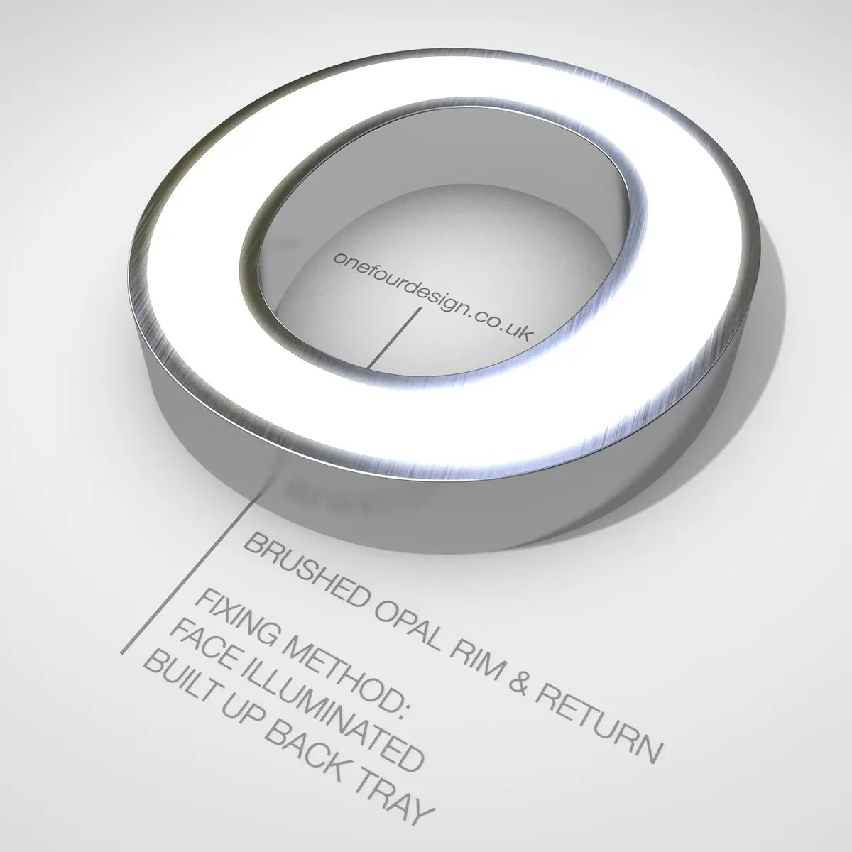 Built-up letter prepared for halo illumination