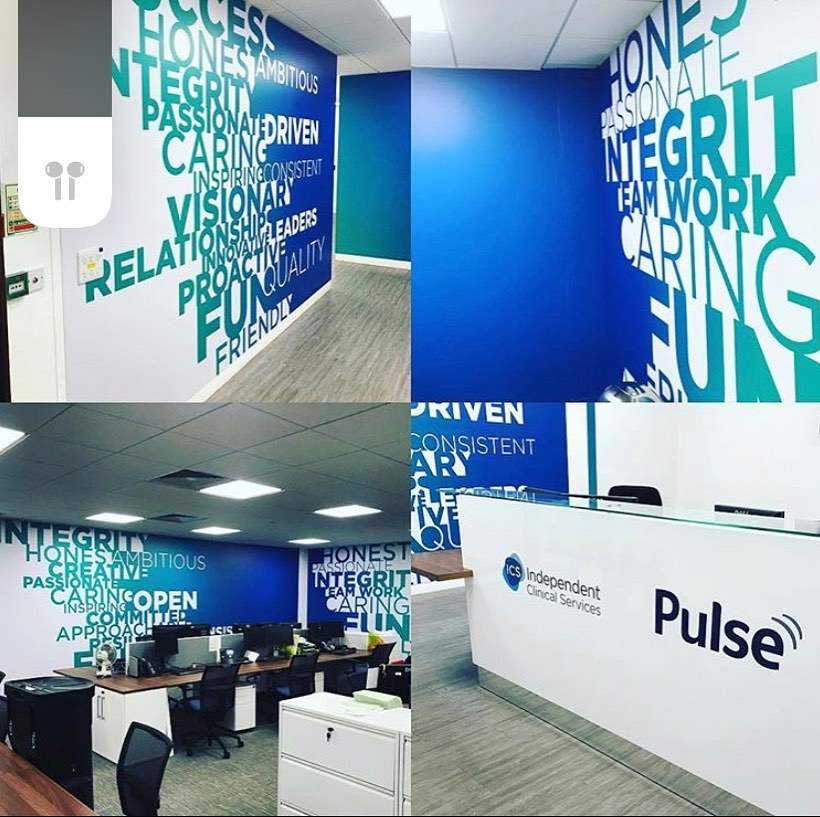 Interior graphics in London.