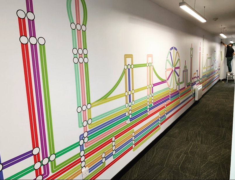 Interior graphics in London City.