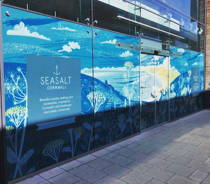 Exhibition graphics in London.