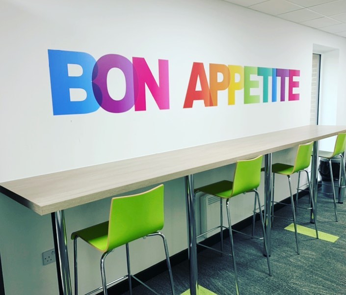 Interior graphics in London.