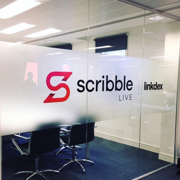Window graphics in London.