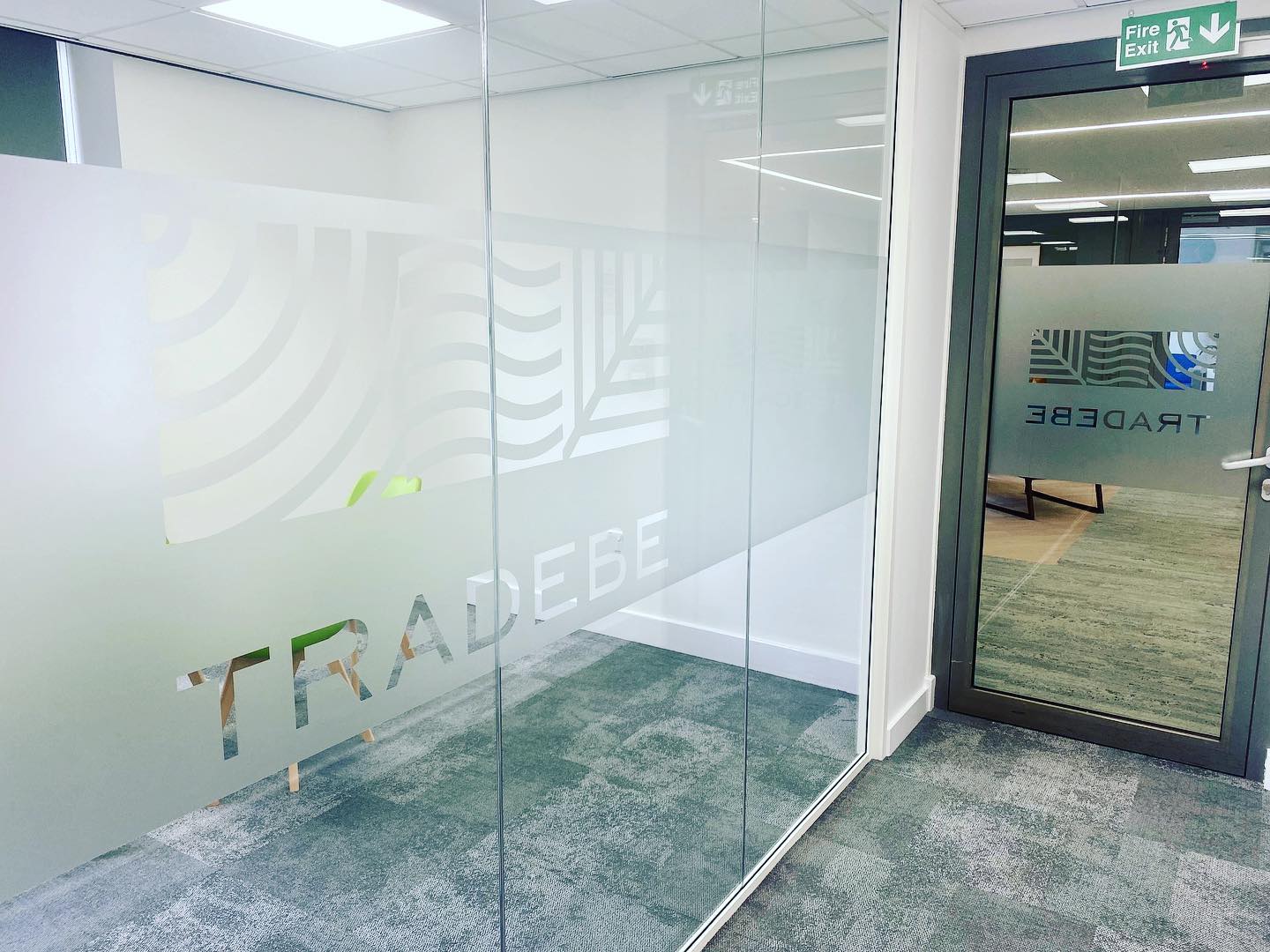 Window graphics in Manchester.