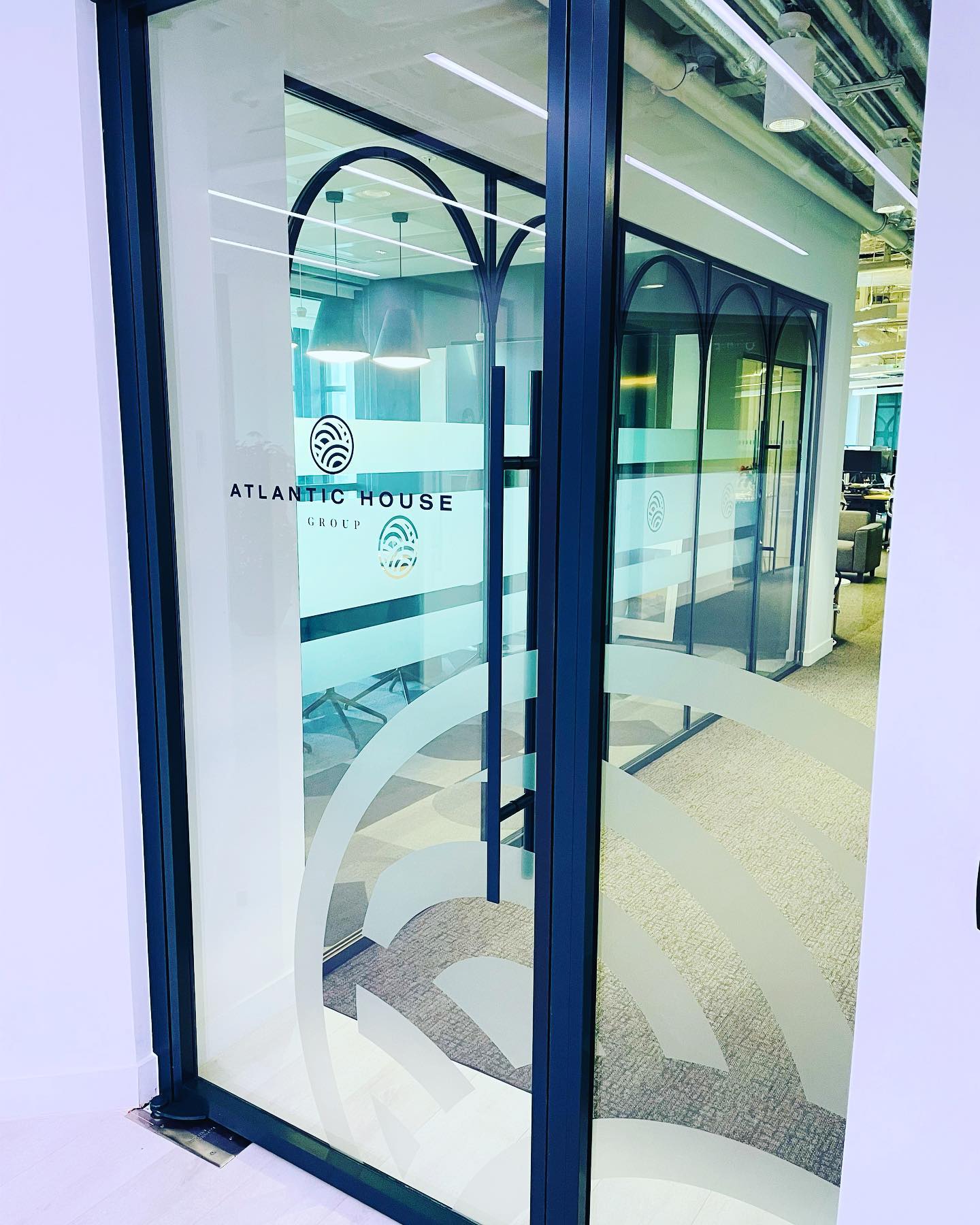 Window graphics in Bishopsgate.