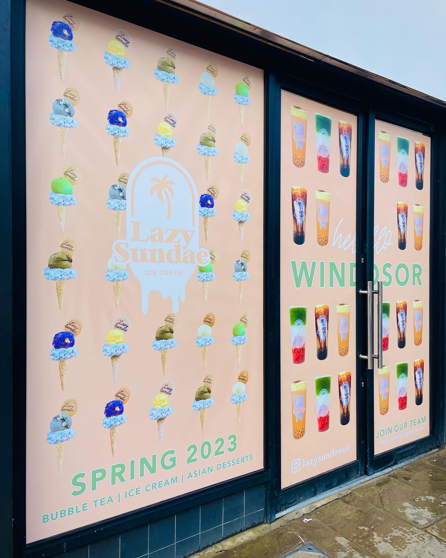 Window graphics in Windsor.