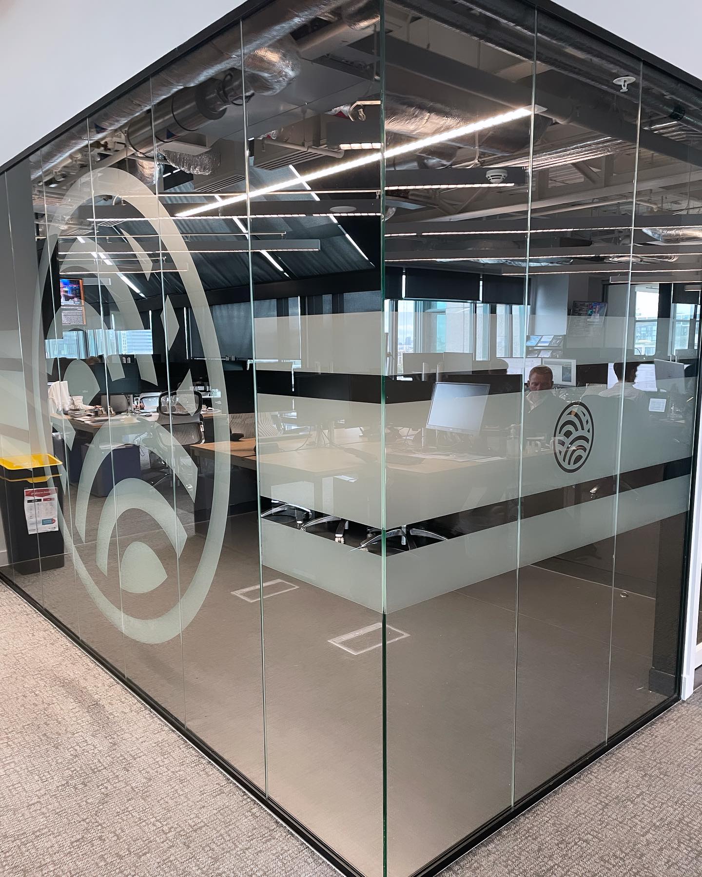 Window graphics in Bishopsgate.