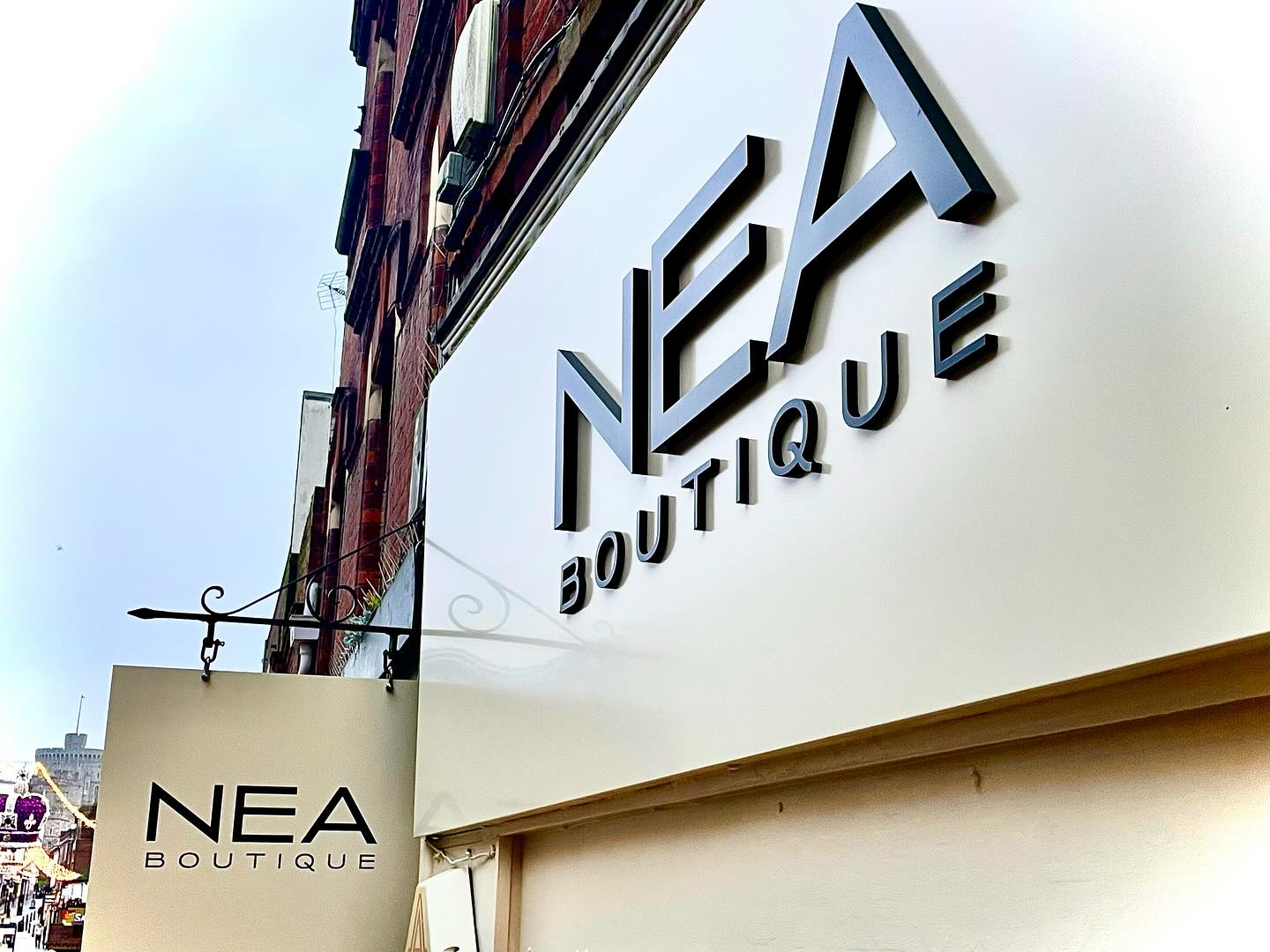 Exterior signage in Windsor.