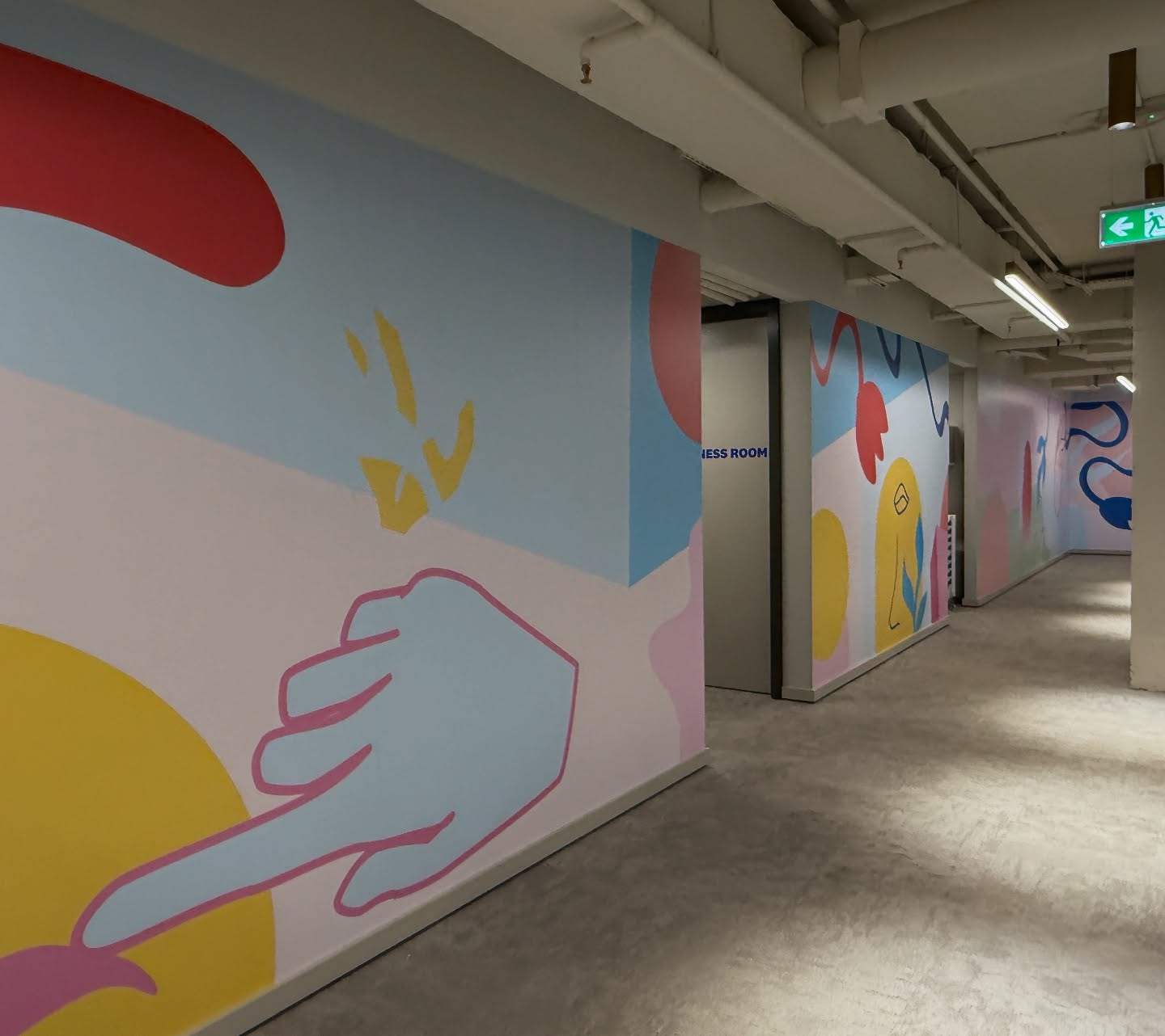 Vibrant Printed Wall Mural Installation for Xero, London Office Branding
