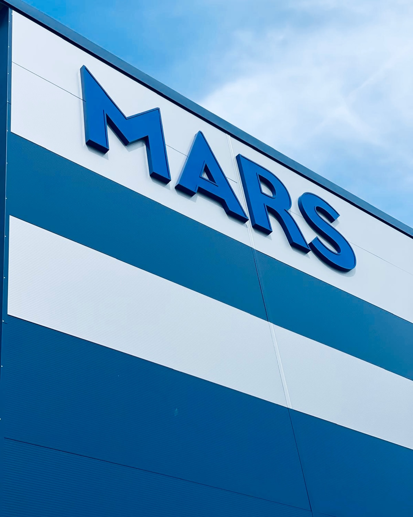 Illuminated signage for Mars in Berkshire.
