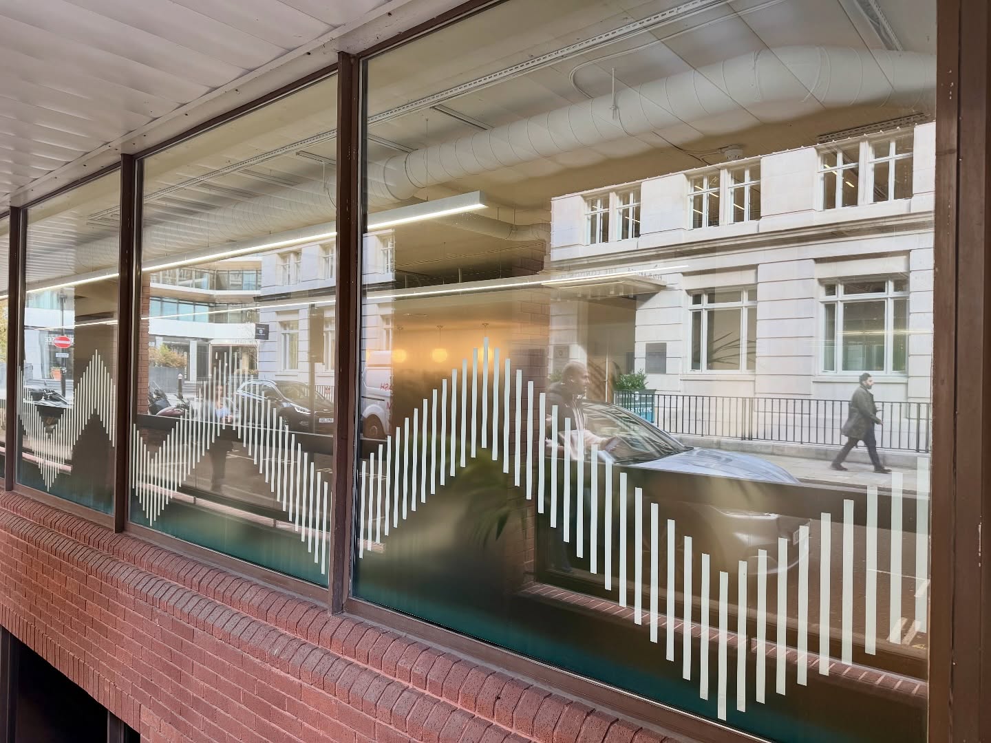 Frosted window graphics.