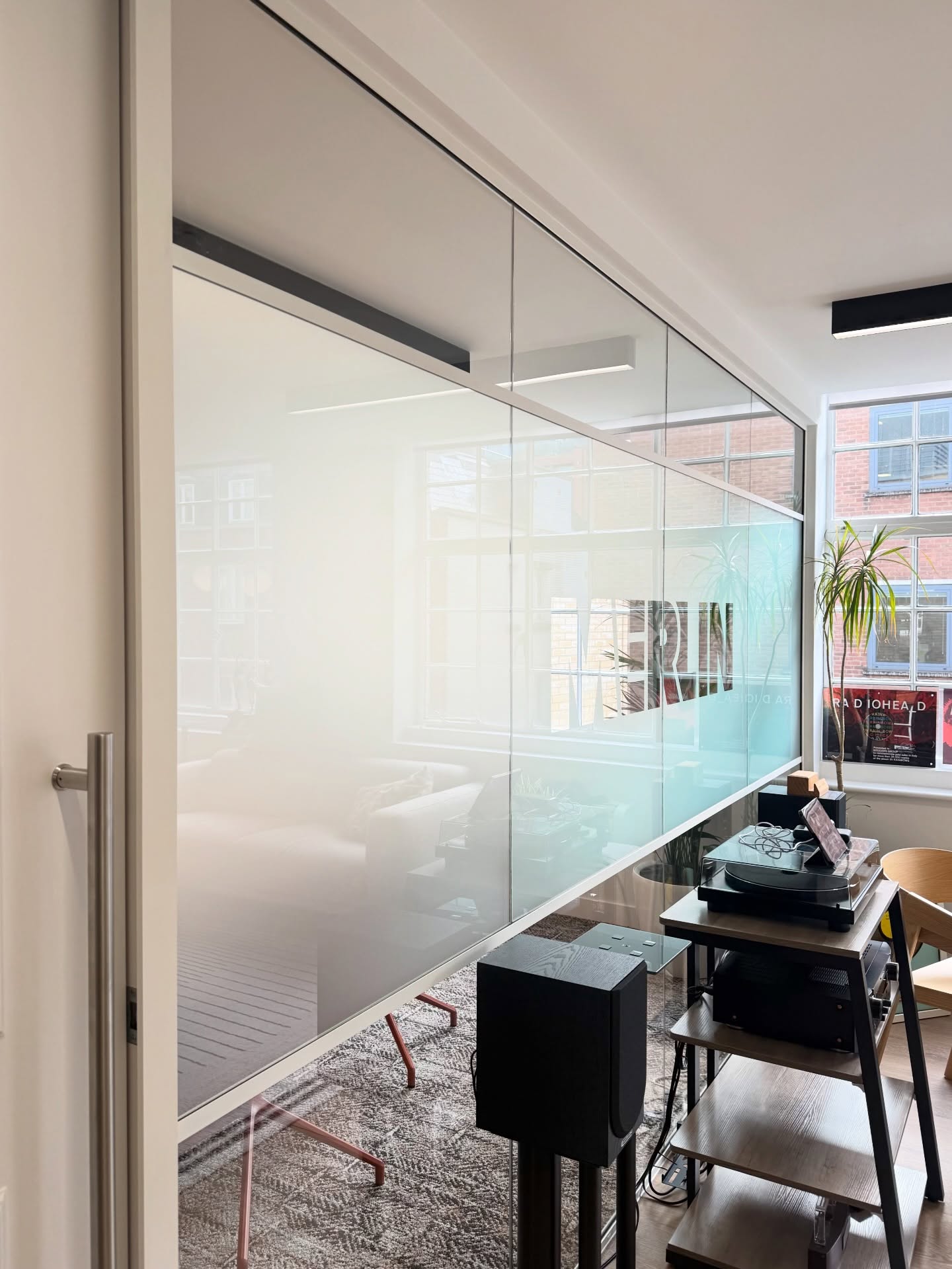 Frosted window graphics in London.